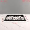 Square Handheld Metal Tray, Splashed Ink Art Leather Decorative Aromatherapy Storage Tray, Organizer, Living Room Decoration