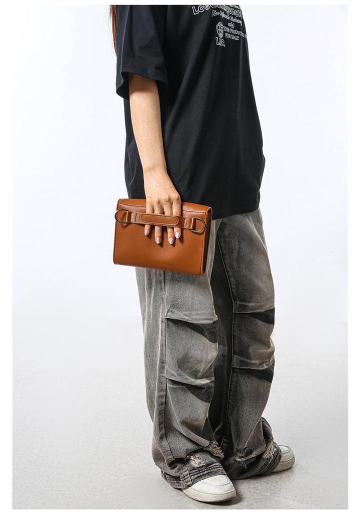 Unisex Korean Style Trendy Square Crossbody Bag Neutral Shoulder & Phone Envelope Bag