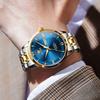 OLEVS Luxury Blue Fully Automatic Men's Watch Original Waterproof Date Stainless Steel Mechanical Watch Men's