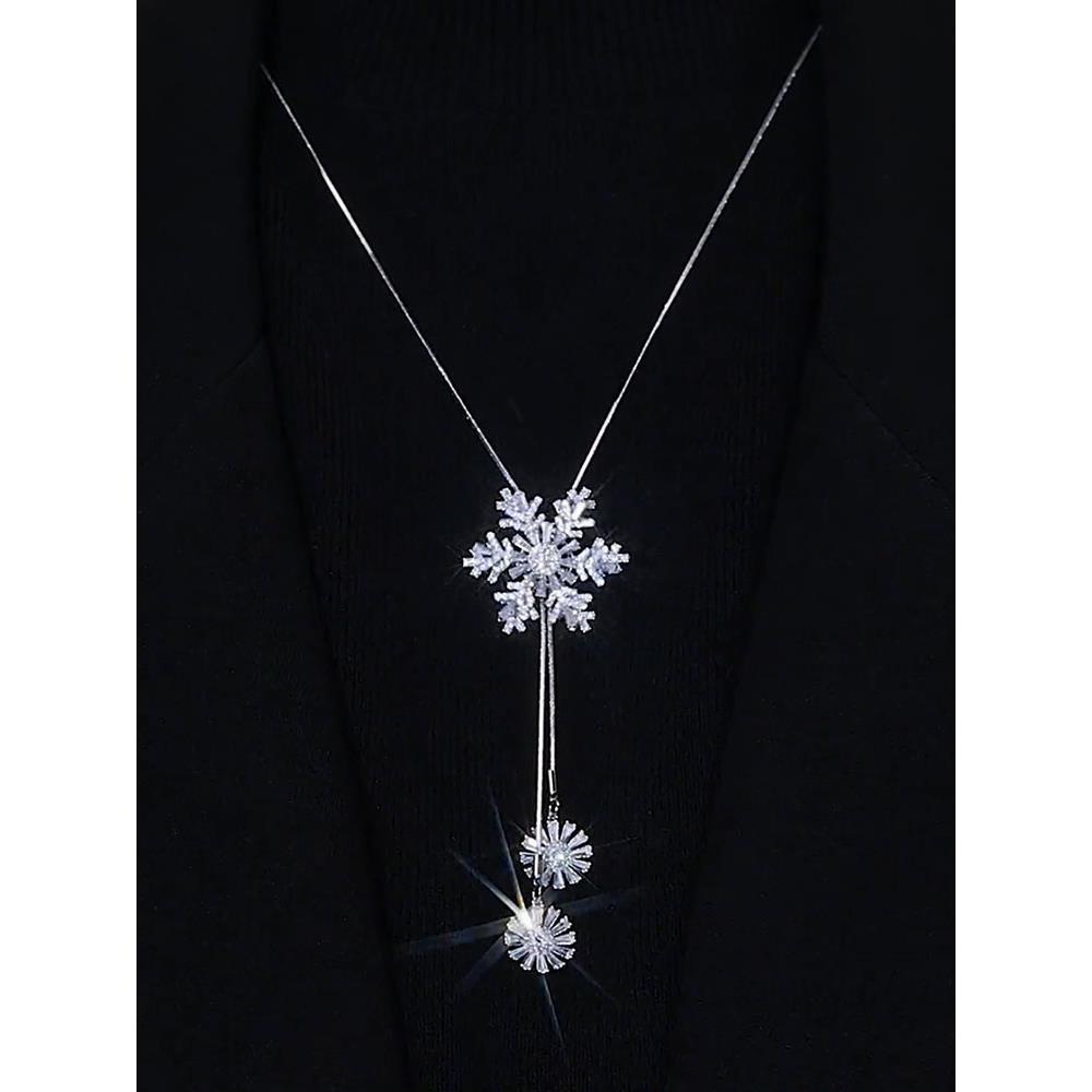 

1 шт. снежинка ожерелье женское 2024 новый модный темперамент высокий смысл осень и зима легкие роскошные модные ювелирные изделия