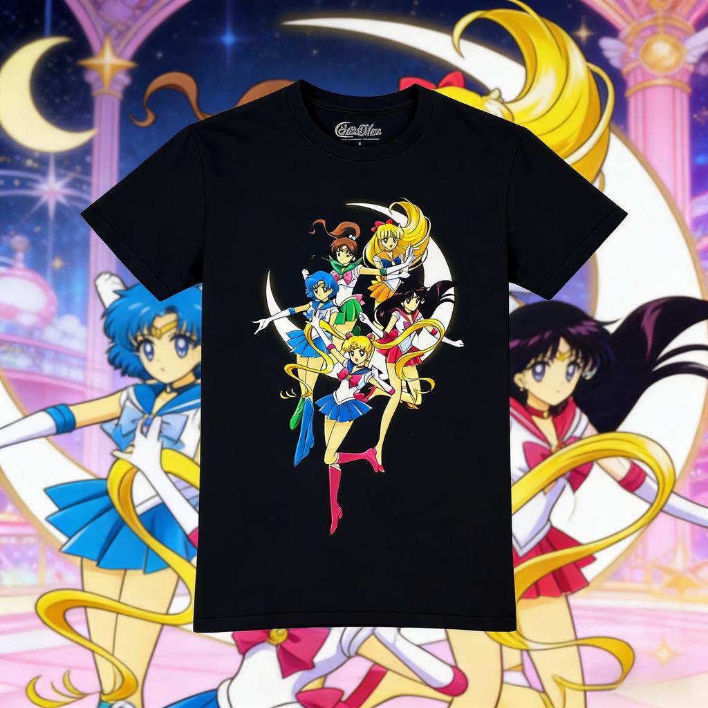 Summer 2026 Sailor Moon Warrior of The Inner Solar System Retro Group Street Trend 100 Cotton Print Tshirt Malefemale Top