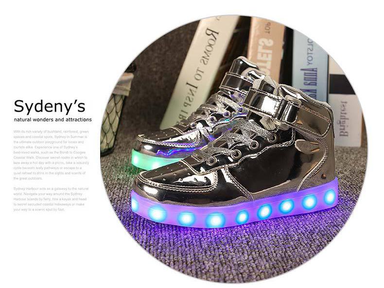 LED Light-Up High-Top Kids' Fashion Sneakers