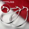 BAYTTLING 925 Sterling Silver 41MM Round Hoop Earrings For Women Fashion Jewelry Gift Earrings