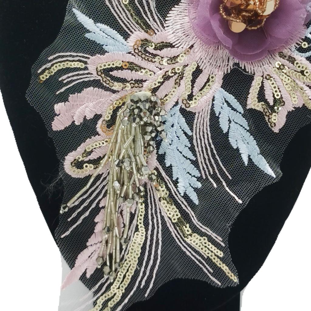 Embroidery Beads Beads Flower Sticky Flower Fringed Decorative Wedding Dress Diy Accessories