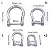 D-Rings Screw In Shackle Horseshoe Buckle Horseshoe Shape D Rings D-Shaped Metal Hoop Replacement for DIY Leather Crafts