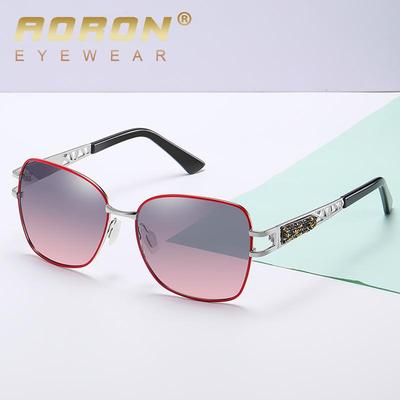 Women's 2022 Fashion Metal Polarized Rhinestone Sunglasses, Large Frame A683