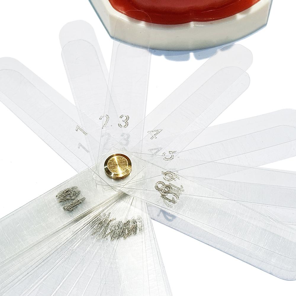 Dental Leaf Gauge High Quality Occlusal Measurement Ruler Tools Autoclavable Numbered 56 Pieces 0.1mm Thickness