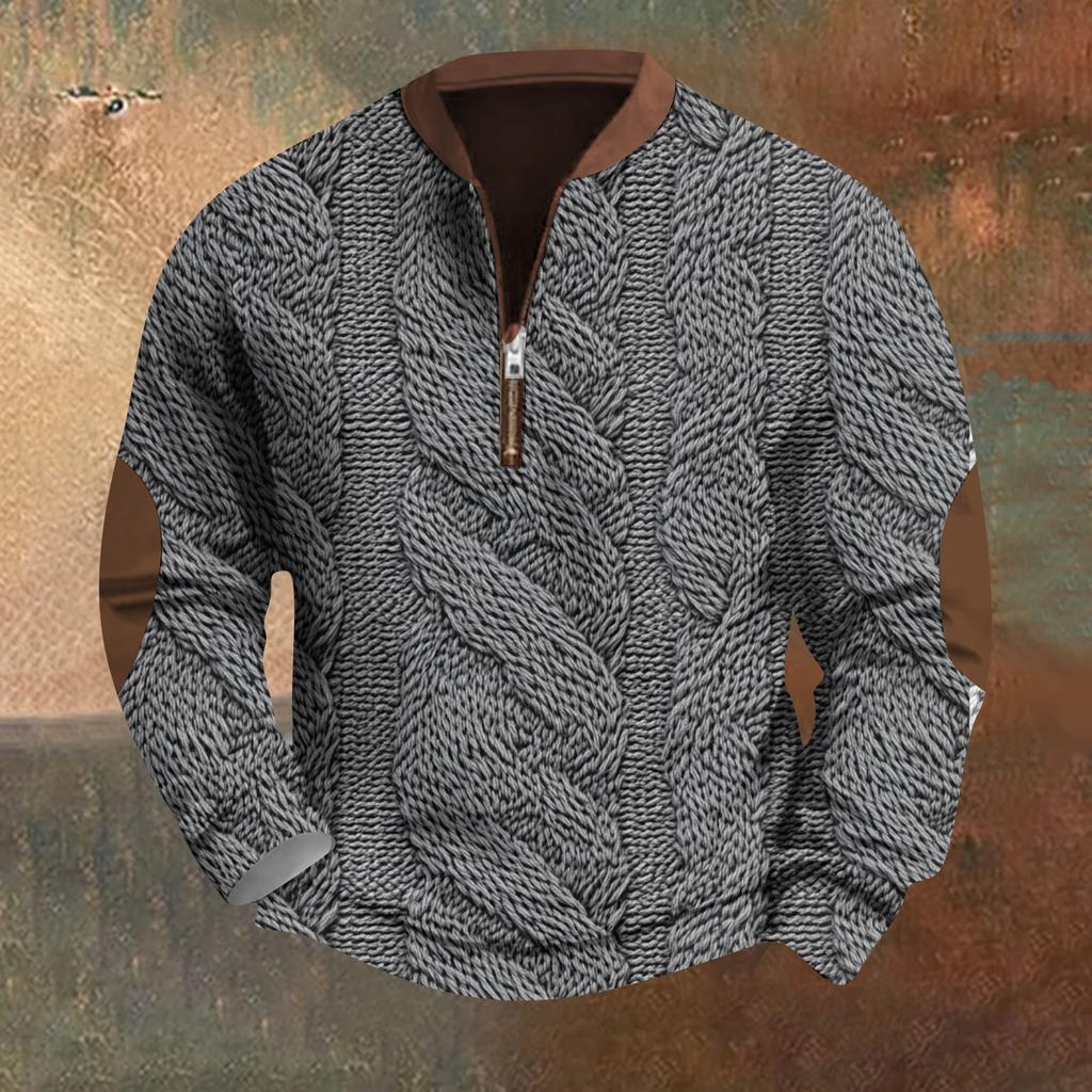 Męska bluza retro casual z nadrukiem gradientowym