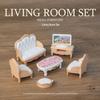Mini Dollhouse Accessories: Bedroom & Kitchen Play Furniture Set
