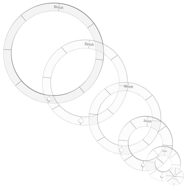 

Binder Hinged Ring Equipped 6 Pcs Circle Quilting Acrylic Template Set- 1/2/3/4/5/6 Inch For DIY Crafts