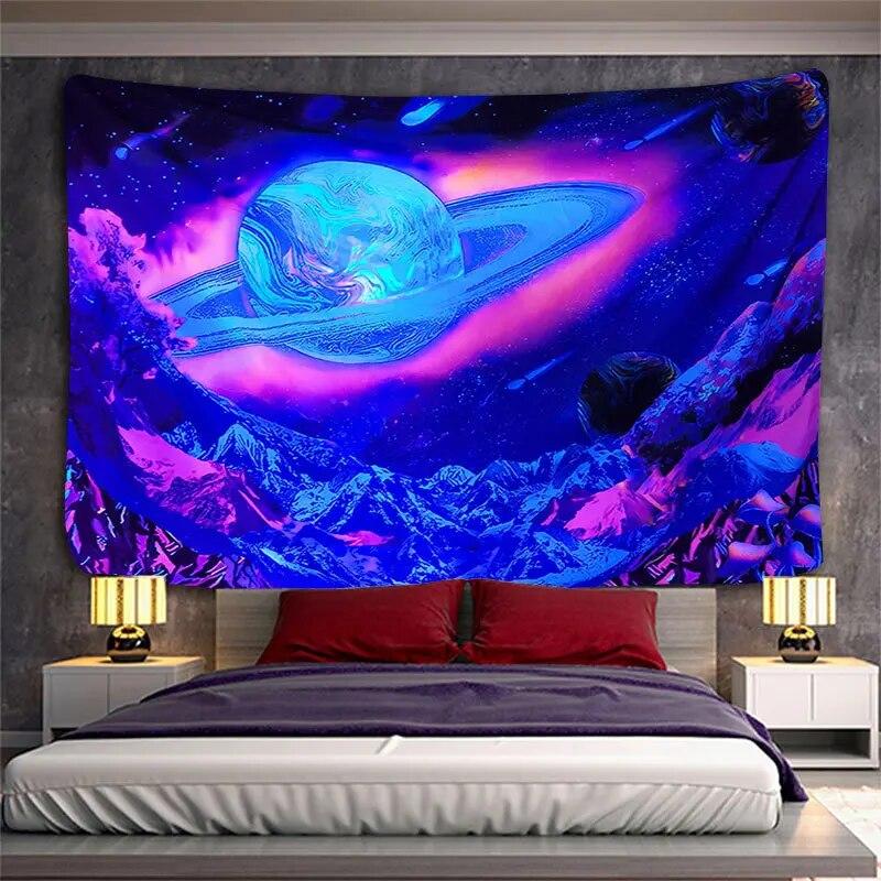 Dark Academic Room Decor Sunset Fluorescent Tapestry Psychedelic Mushroom  Witch Aesthetics Boho  Home
