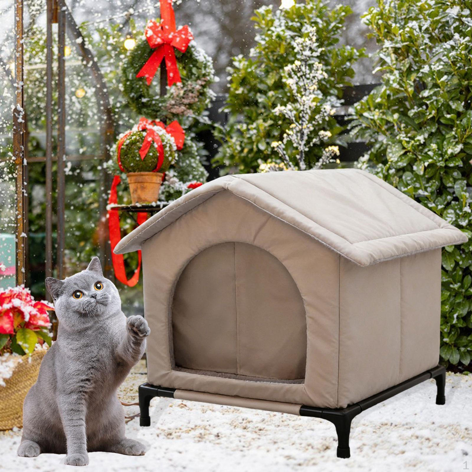 

Cat House for Outdoor Cats Winter with Elevated Base Shelter Community S
