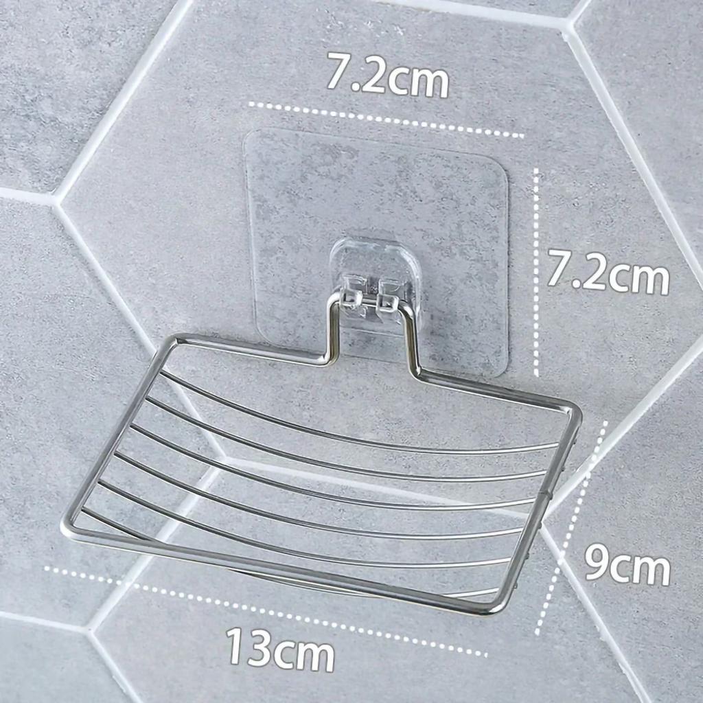 1/3pcs Stainless Steel Soap Rack Soap Box Light Luxury Shelf Punch-free Nail-free Bathroom Single Layer Drain Wall Hanging