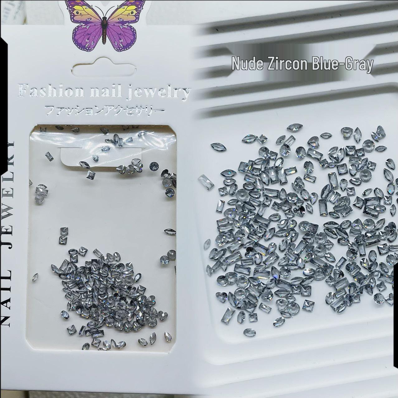 Мини Циркониевый Нейл-арт: Обнаженные и полупрозрачные белые стразы About 50 pieces