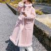 Pink Fur Integrated Coat for Women's Autumn and Winter New Long Thickened Wool Cotton Clothes