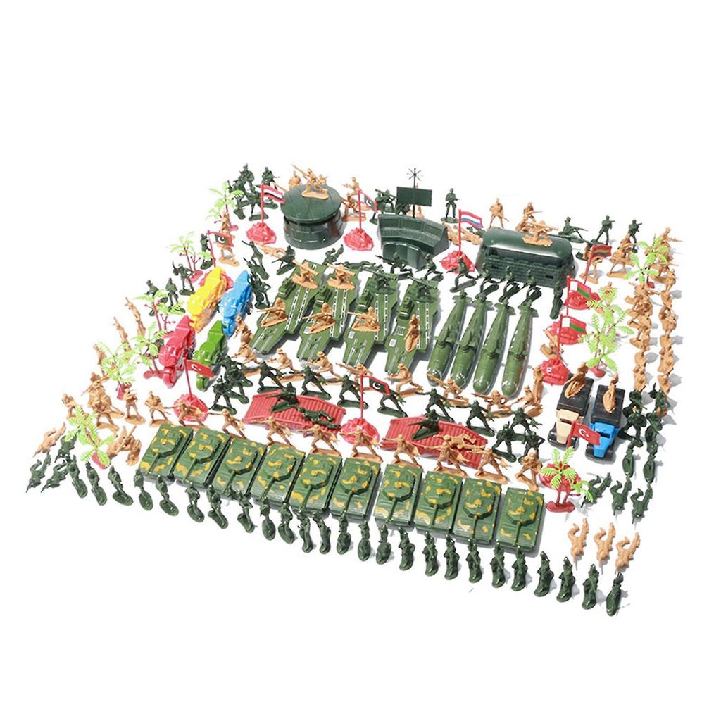 219 Pieces Army Men Soldier Set Toy Model Kids with Tanks Planes Battlefield
