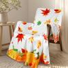 Pumpkin Flannel Blanket Floral Print Blanket Thanksgiving Air Conditioning Blanket Blanket Nap
