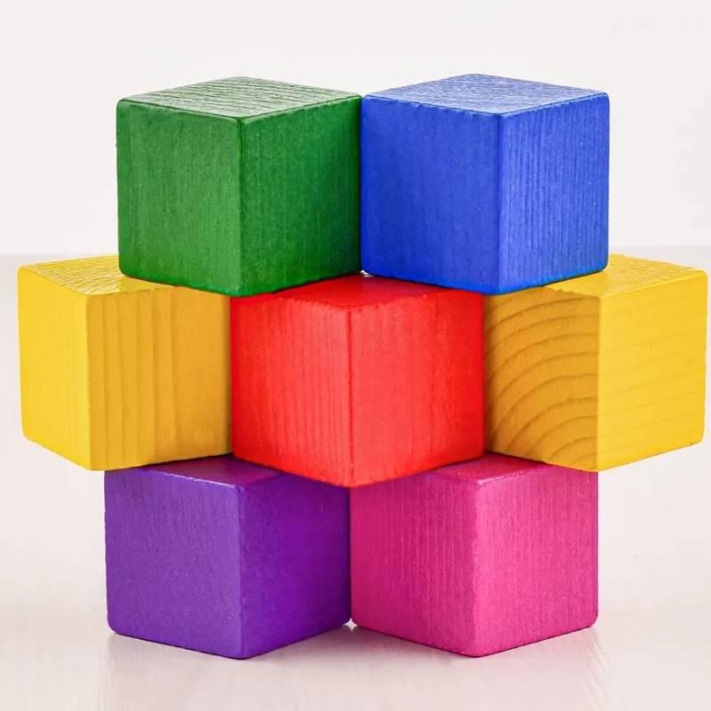 Dimensional Three Colourful Square Building Blocks Early Educational Kids Toys