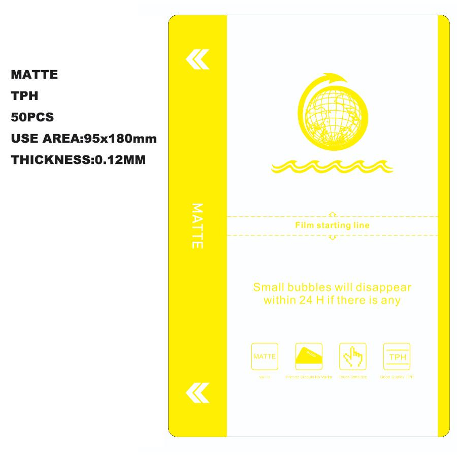 50PCS TPH HD CLEAR MATTE BLUE Flexible Hydrogel Film Mobile Phone Screen Protector For Cut Machine 1