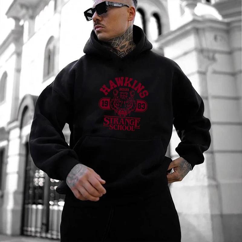Men's Casual Hoodie, Milan Print, Comfortable and Versatile Long-Sleeve Fleece Sweatshirt for Autumn and Winter