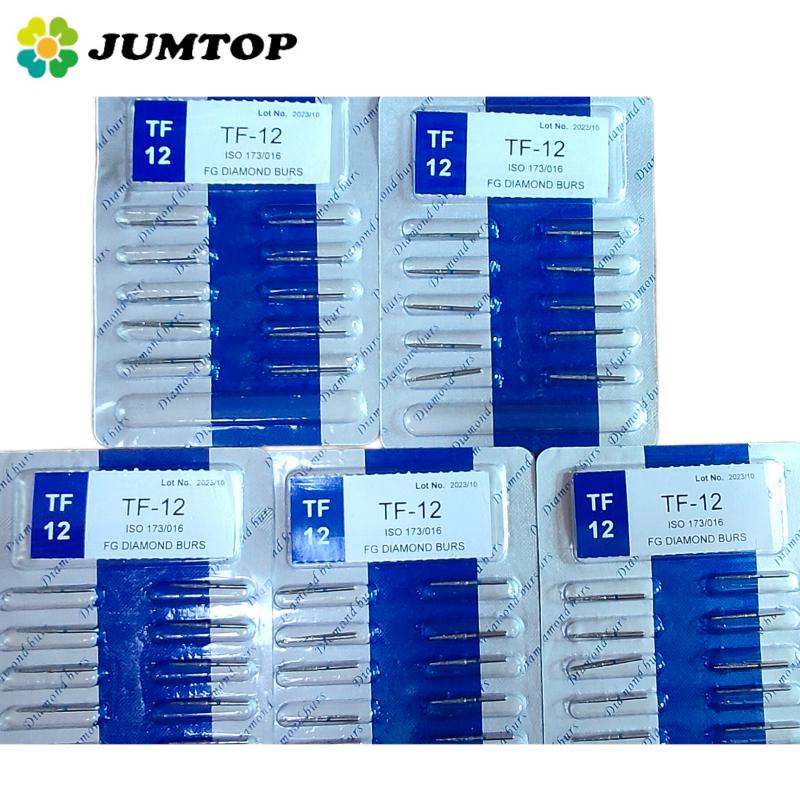 50pcs Dental High Speed Burs High Speed Handpiece Turbine Diamond Burs Diamond Polishing Tooth Preparation Dentist Material