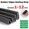 Striscia Sigillante Bordo Gomma a U Scanalatura 1M 1-12mm Sigillante Bordo Protettore Nero Per Portiere Auto, Vetro, Pannelli Metallici, Macchinari