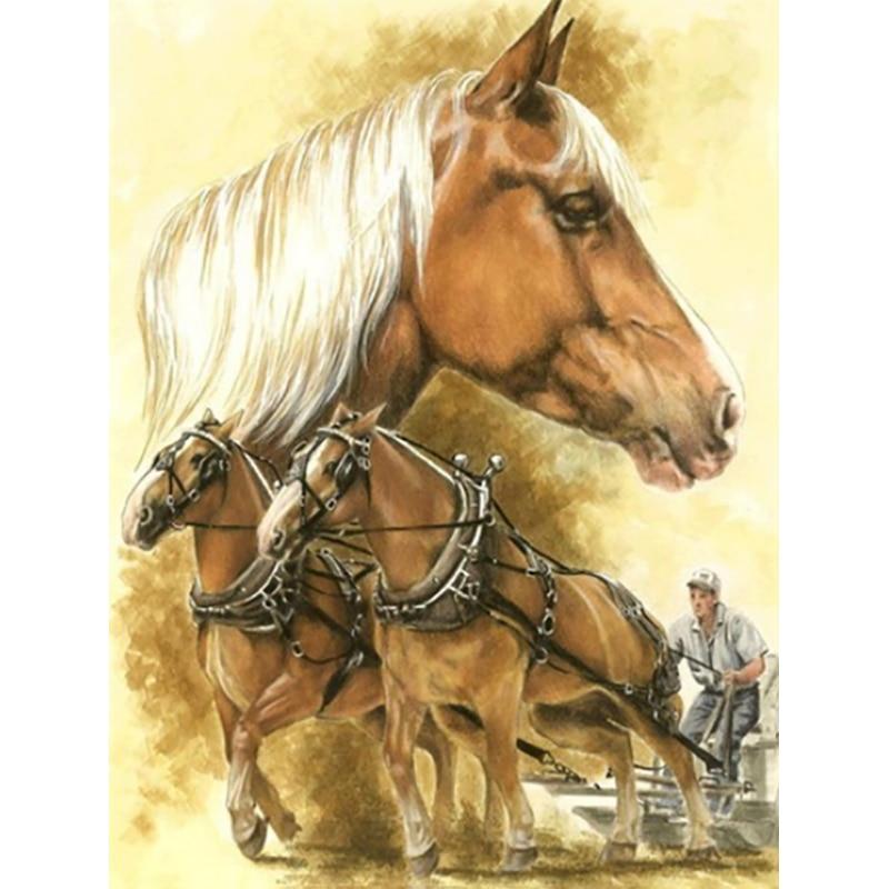 New 5D DIY Diamond Painting Horse Diamond Embroidery Animal Cross Stitch Full Round Drill Crafts Home Decor Manual Gift