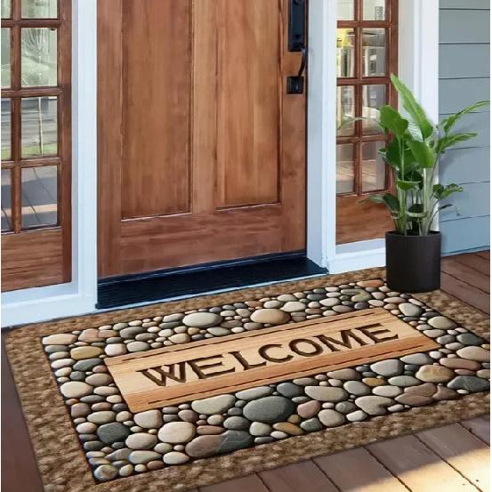 

VIKAMA Light Luxury Vintage Style Entrance Hallway Rug Absorbs Water Slip Resistant And Durable Home Decor Rug 30x50cm