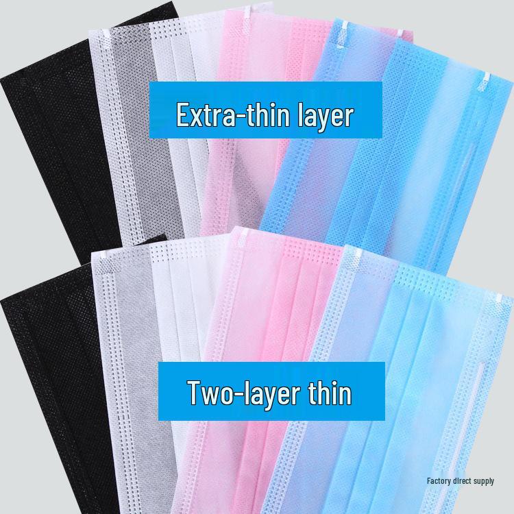 Disposable Breathable Summer Face Mask - Single and Double Layer, Black & White