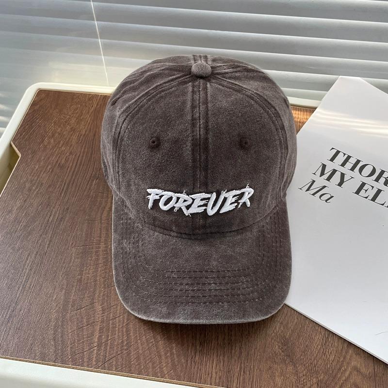 

ins new trendy brand letter embroidery soft top baseball cap for men and women versatile make old washed cotton cap showing small face Adjustable