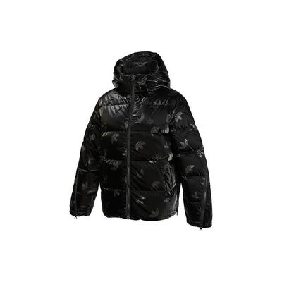 Originals Tre Strisce FW22 Colore Unico Logo Stampato Calda Giacca Imbottita con Cappuccio e Zip Donna Capospalla Nero HS9510