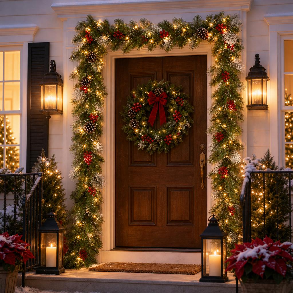 2.7m Christmas Decorative Garland with 50 LED Lights