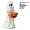 Porte-collations citrouille Figurine fantôme Halloween avec bol à bonbons, Jolie statue en résine, Organisateur d'objets de petite taille autoportant Trick or Treat pour
