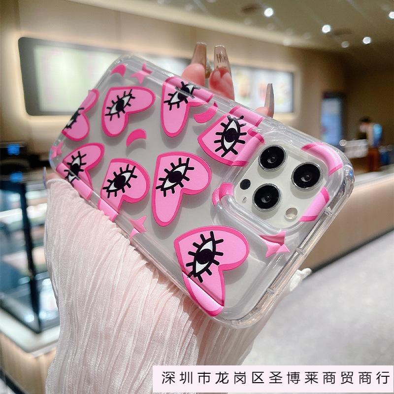 Love eyes are suitable for Apple 16promax mobile phone case 15plus Europe and America 14 personality 13 airbag 12 transparent 11