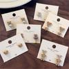 Coffee Flocking Bear Earrings Comfortable Ear Studs Student Fashion Accessories for Daily Commute or Social Event