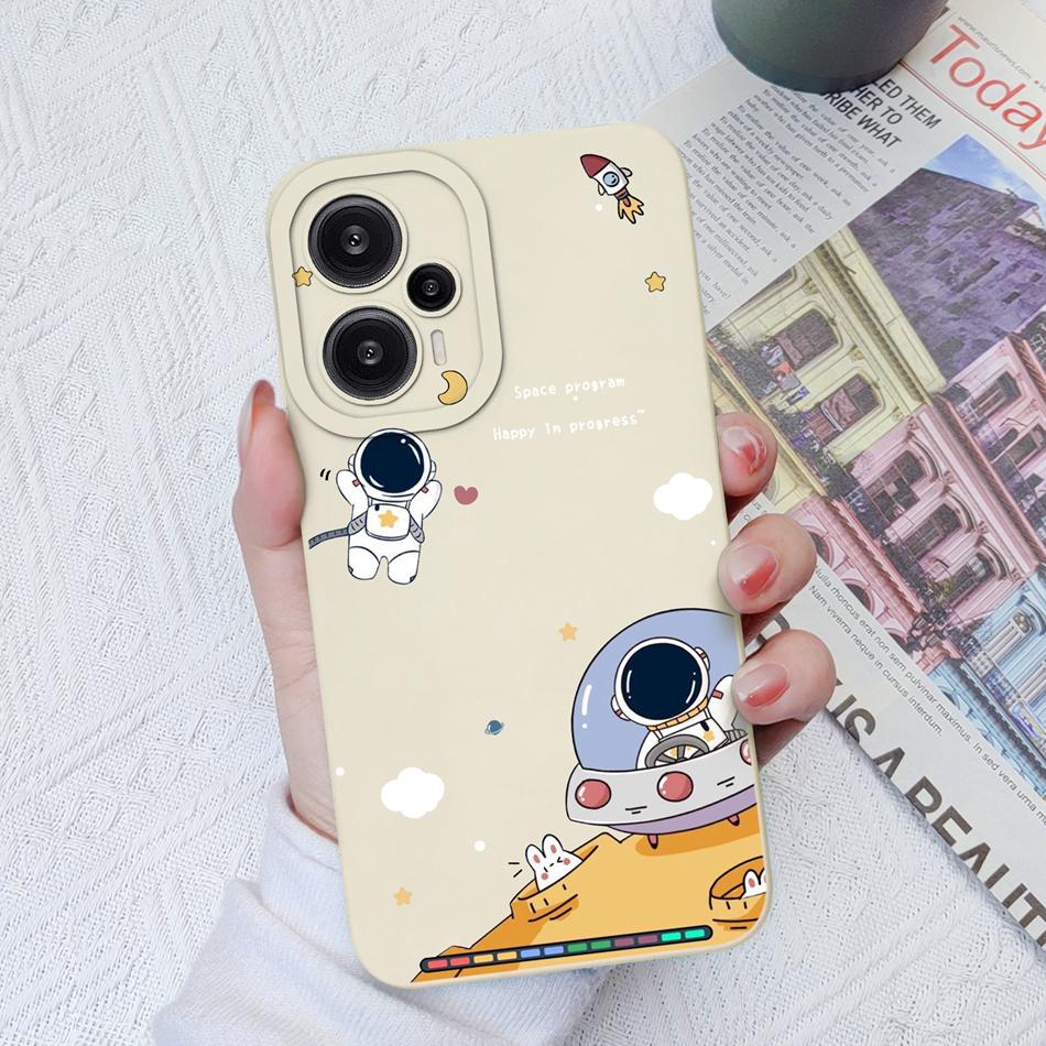 Case For Poco F5 Pro Painted Flowers Soft Liquid Silicone Camera Lens Protection Back Cover For Xiaomi Poco F 5 F5Pro Protectors