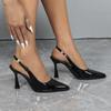 Sandali Donna Estivi Lusso con Tacco Spesso Moda Copri Punta Singback Scarpe Eleganti da Donna con Cinturino alla Caviglia Stripper Party Sandalias