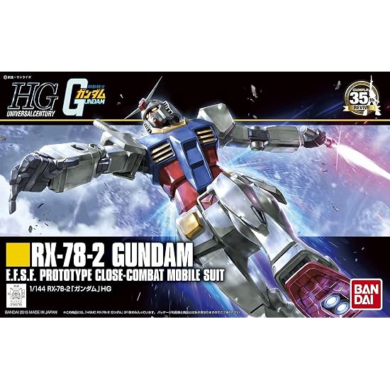 BANDAI SPIRITS HGUC 191 Mobile Suit Gundam RX-78-2 Gundam 1/144 Scale Color-Coded Plastic Model