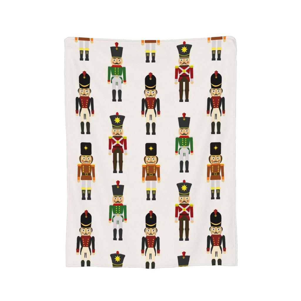 Christmas Nutcrackers Blankets Velvet Xmas Nutcracker Doll Comfortable Soft Throw Blankets for Bedding Plush Thin Quilt