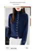 2025 Autumn/Winter Women's Soft Raccoon Fur Stand Collar Single-Breasted Sweater