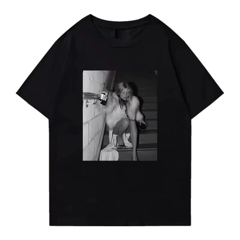 Fashion Kate Moss Vintage Graphic Street Hip Hop Short Sleeve Tshirts Unisex Women 100 Cotton Oversized Summer Tee Shirt Unisex