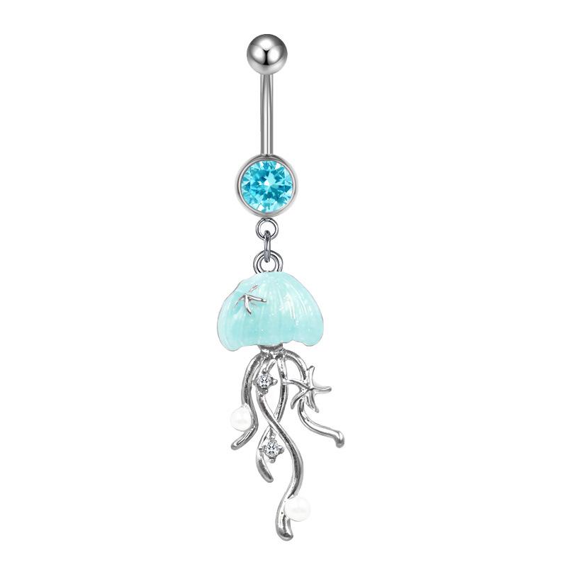 Gaibei European & American Trendy Mermaid Bowknot Navel Ring Jewelry