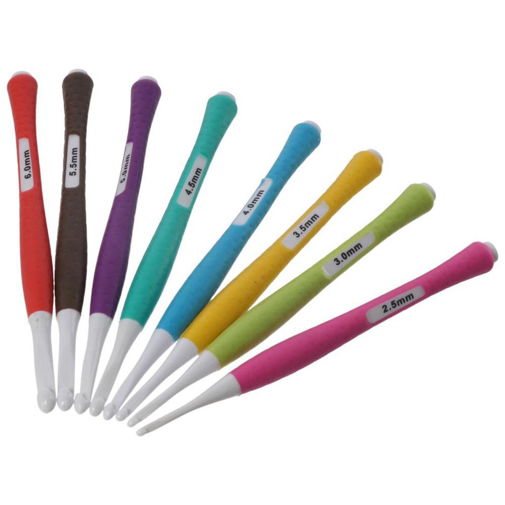8 Pcs Silicone Soft Grip Online Crochet Hooks Set  For Extra Deep Hook Crochet Needles
