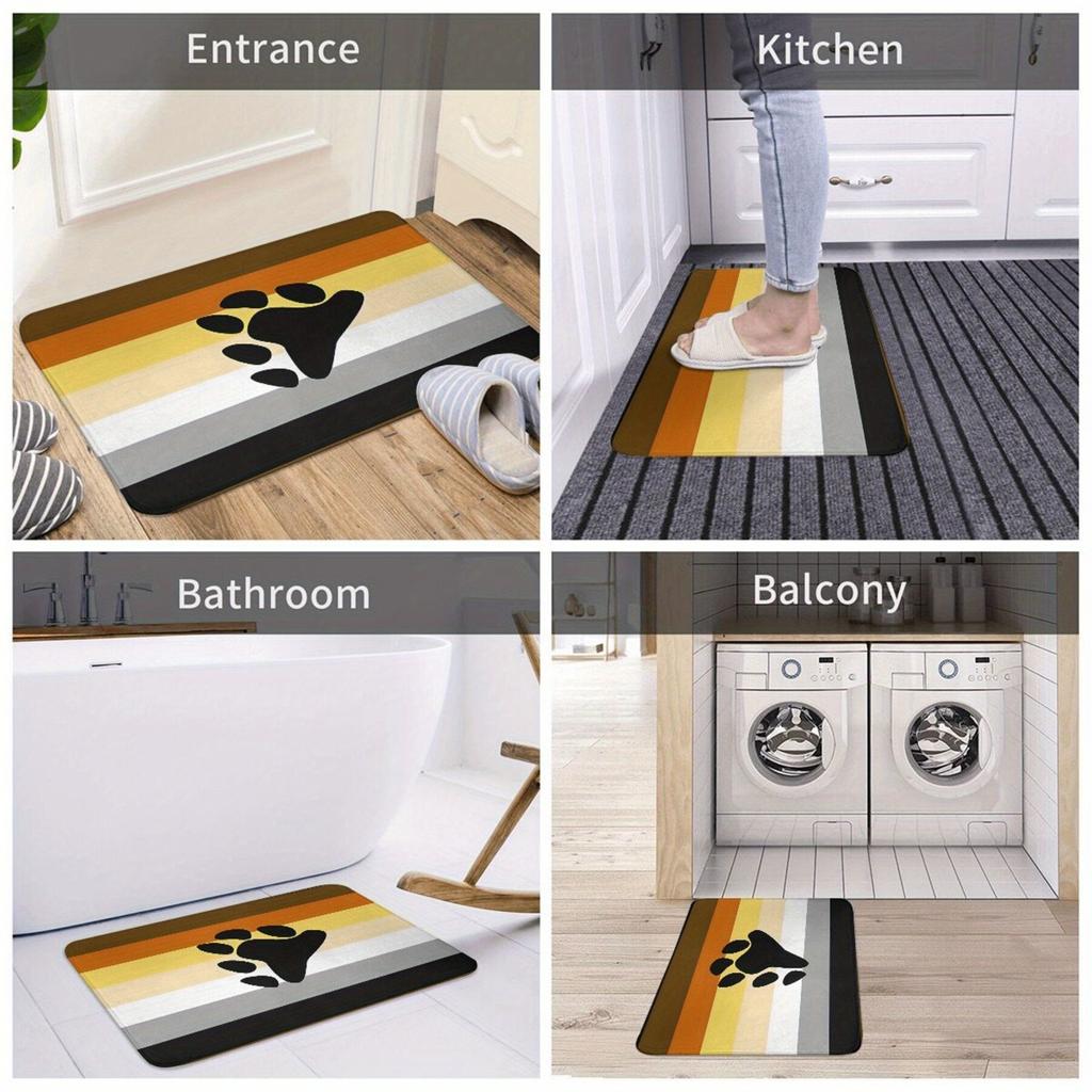 1 Stück Hundepfotenmuster Küchenteppiche Rutschfeste Türmatten Pop-Design Badezimmerteppich Badematte Teppich für Zuhause Spüle Wäsche Dekor