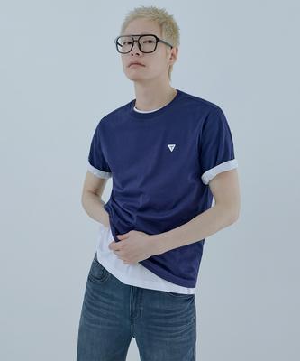 Guess 5-Color Unisex Mini Triangle Wappen Short Sleeve T-Shirt Nq2K5924