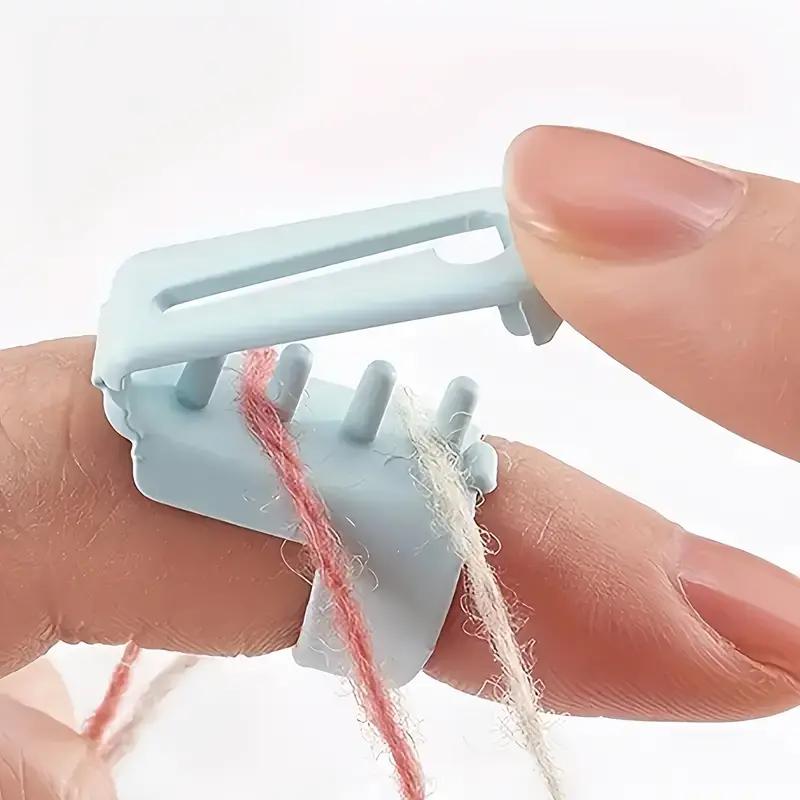 Plastic Finger Protector and Thread Guide for Knitters