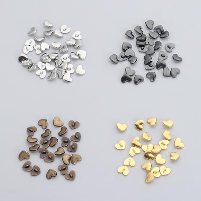 40 peças Botões de Coração 8mm DIY Mini Fivelas Ultra-pequenas Fivela de Metal para Sapatos Acessórios de Fivelas para Roupas 1/6