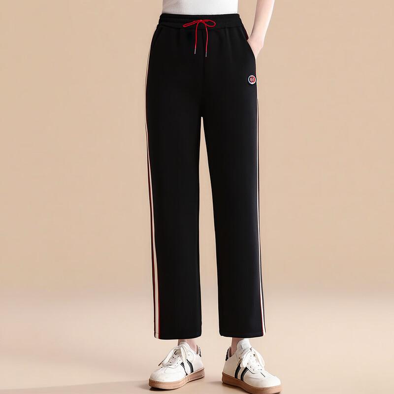 Past Women's Warm Straight Leg Elastic Waist Casual Pants