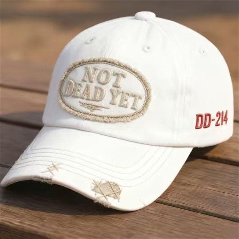 

Cotton Distressed Embroidered Cap NOT DEAD YET & DD-214 Veteran s Baseball Caps Vintage Design Hats