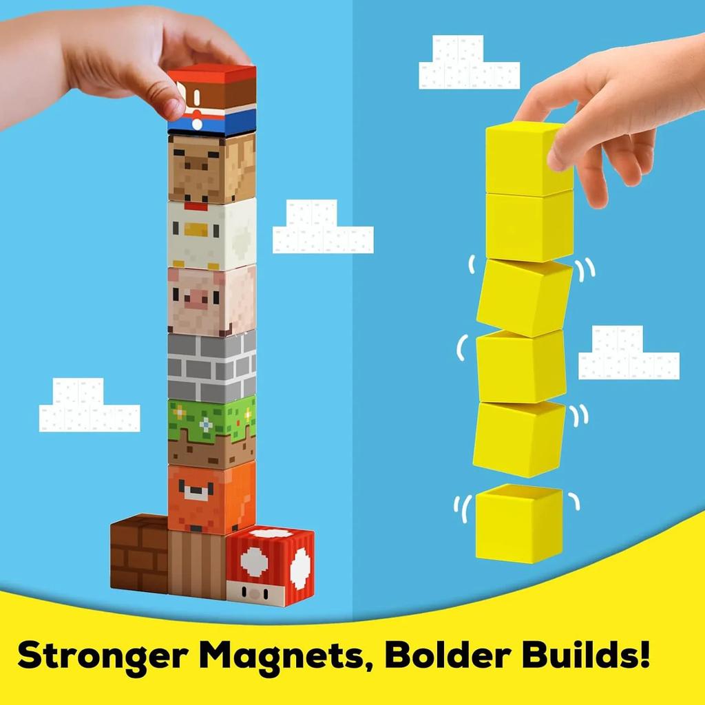 Magnetic Building Block Magnet Cube Mine World Set Magnetic Tiles STEM Sensory Cubes Construction Toys for Boys Girls Age 3+ DIY